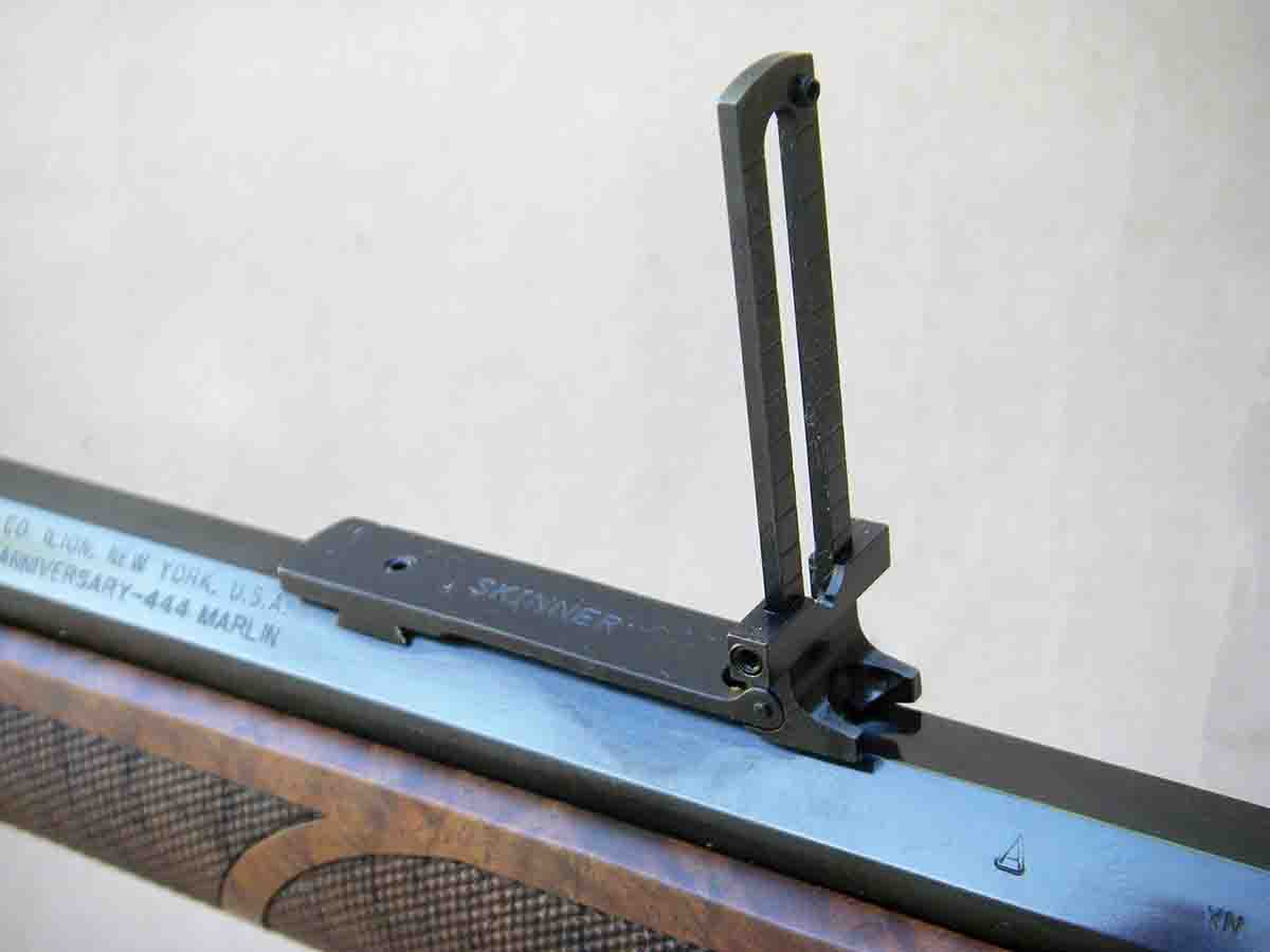 A Skinner Ladder rear sight is standard.